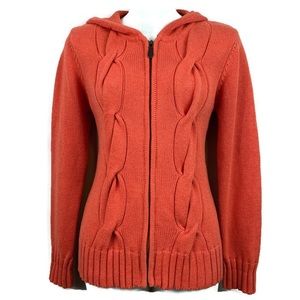 Sundance Cable Knit Jacket Size Small Orange